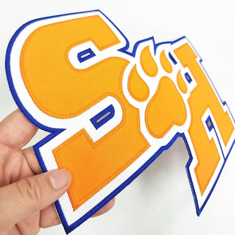 Custom Twill Fabric Embroidery Letter Name Logo Iron Patch