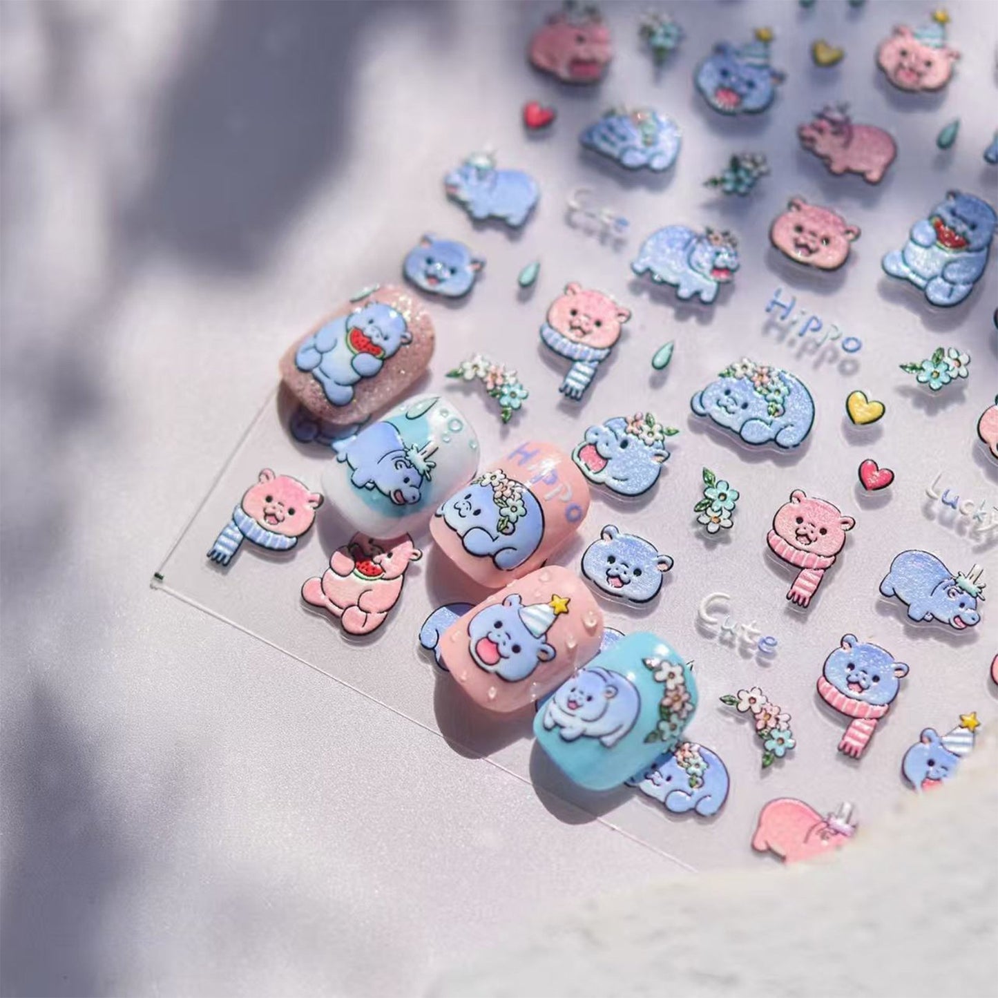 Cute Nail Art Stickers 3D 5D Embossed Nail Art Design Nail Art Supplies Women Decoration