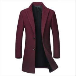 Factory Wholesale 2024 Men's Wool Trench Coat Slim Coat Warm Winter Long Men's Trench Coat