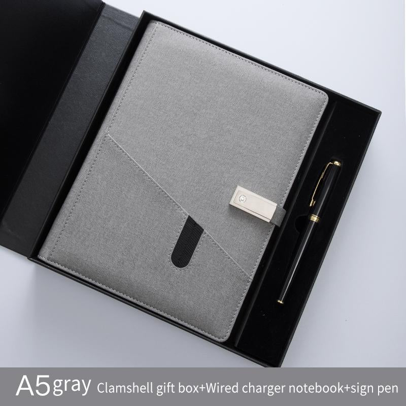 Magnetic A5 Notebook With Custom Logo PU Leather Paper Set Business Style Spiral Organizer School Office Writing Gift Box Set
