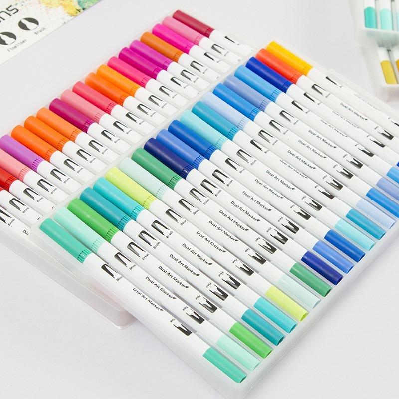 120 Color Soft Bullet Tip Watercolor Marker With Double Tip