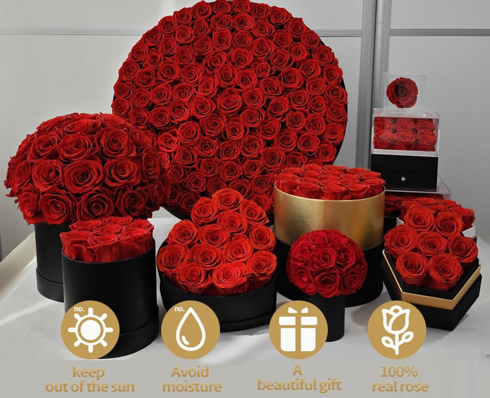 Wholesale Valentine's Day Christmas Gifts Eternal Flowers Permanent Natural Preservation Flowers Eternal Fresh Box Rose