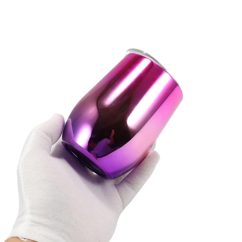 OEM/ODM 12oz Egg Shape Double Wall Stainless Steel Vacuum Cup Hot Travel Coffee Wine Cup Insulated Wine Cup