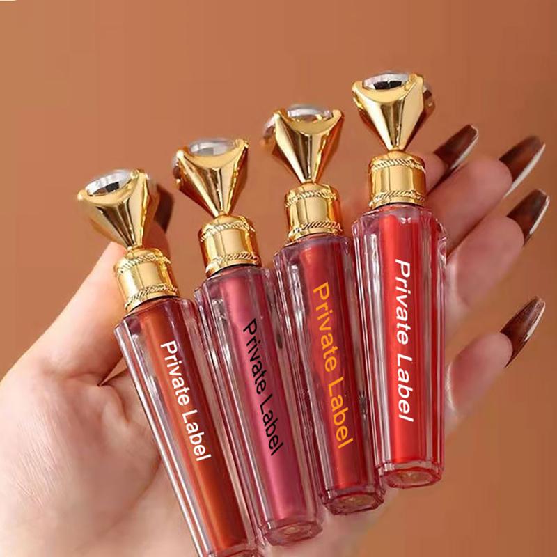 Vegetarian Waterproof Matte Liquid Lipstick Gloss Lip Gloss Custom Your Logo High Quality Heart Shape Lip Gloss Tube DIY Lip Gloss