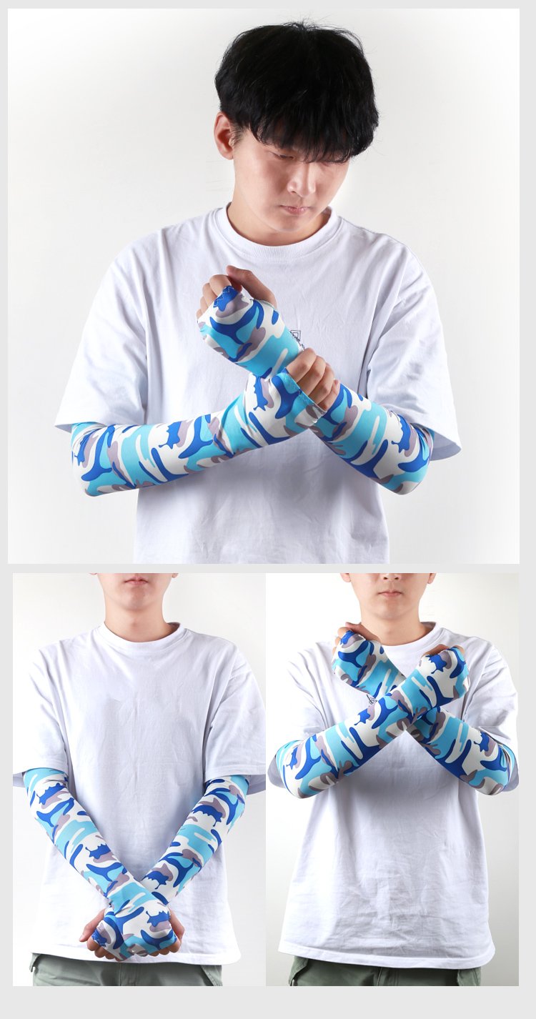 Wholesale Adult Cooling Arm Sleeve Long Finger-free Gloves Non-slip Sunscreen Arm Sleeve