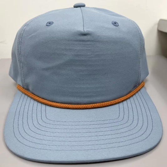 Wholesale Blank 256 Flat Eaves Snapshot Cap Custom Logo 5 Panel Sports Cap With Rope OEM Vietnam Headwear Outdoor Cap Cap