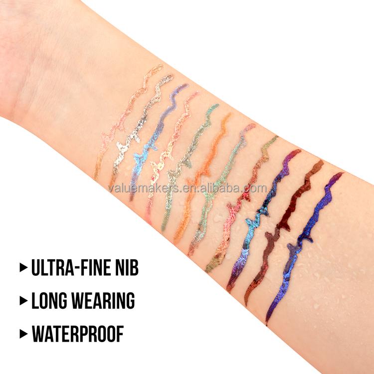 Private label new arrival metallic eyeliner water activated eyeliner shimmer chameleon liquid eyeliner