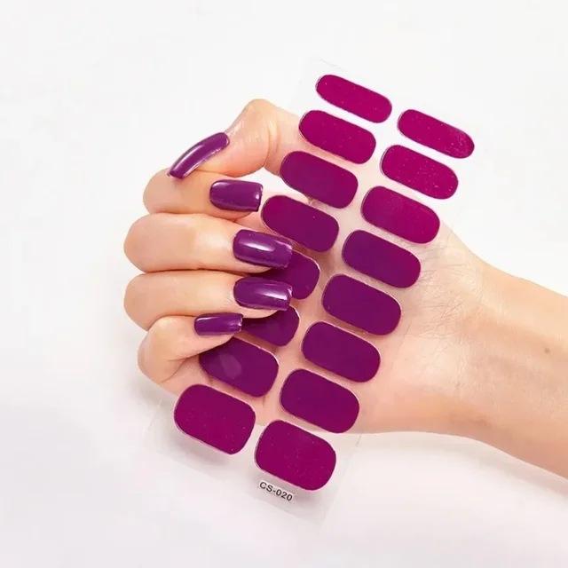 Waterproof Nail Gel Sticker Decal Semi-cured UV Lamp Gel Nail Sticker With UV Lamp, Durable