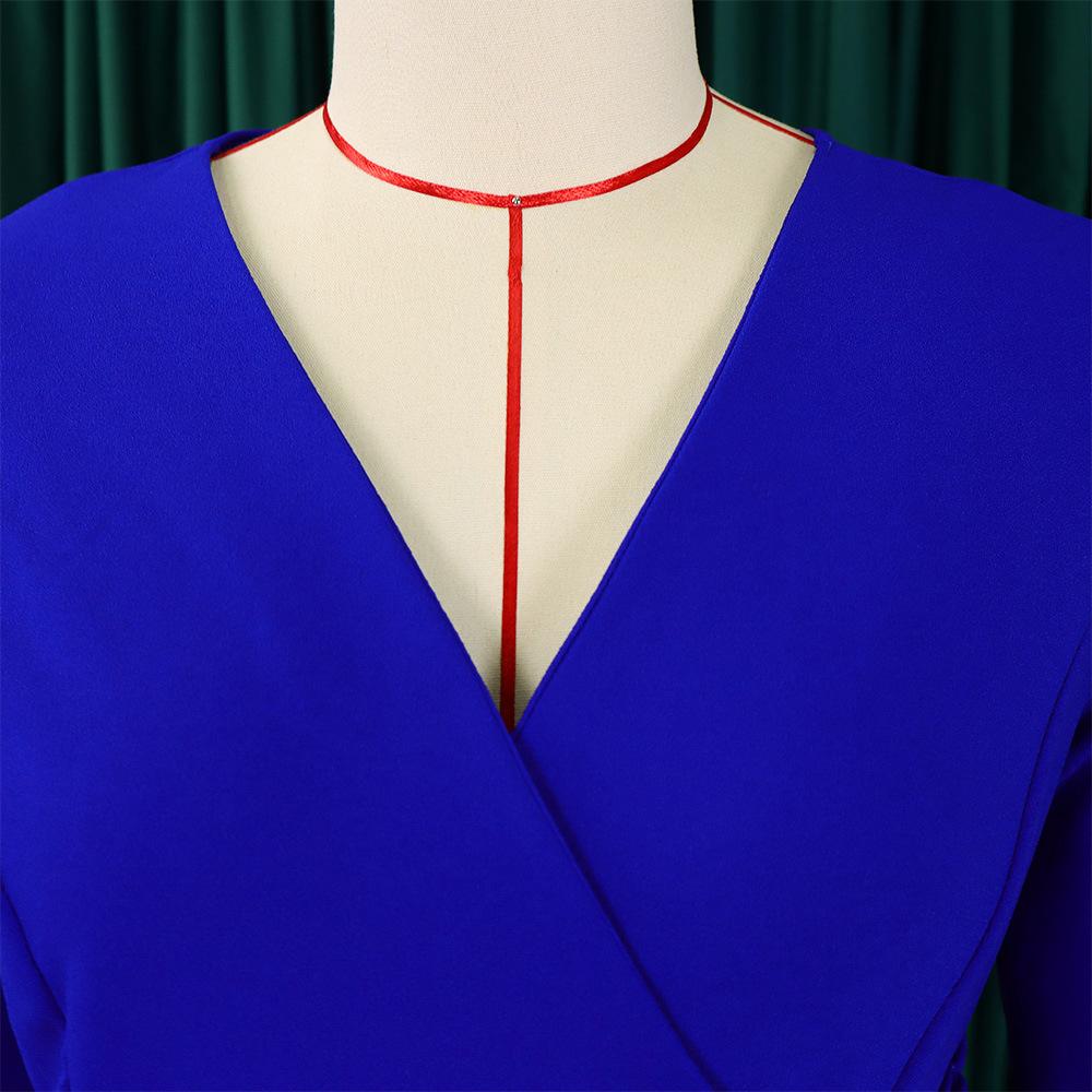 Custom Summer Women's Elegant 3 Quarter Sleeve Women Office Dress Pleated African Women's Clothing