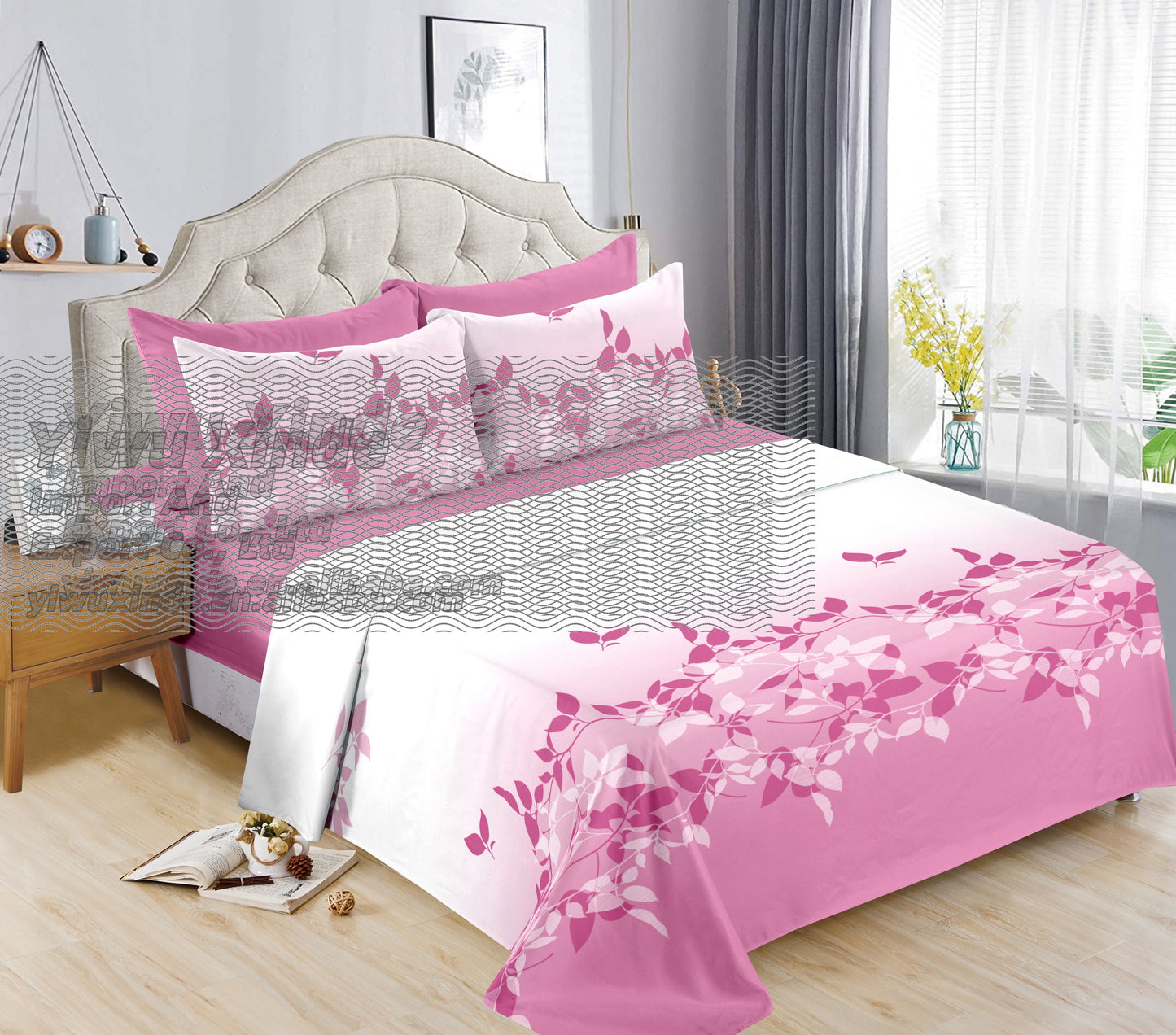 6pc Bedding Suit Wholesale In Stock Retail Printed Cotton Touch Fit Sheets King Bed Sheet With Pillowcase 6 Pcs