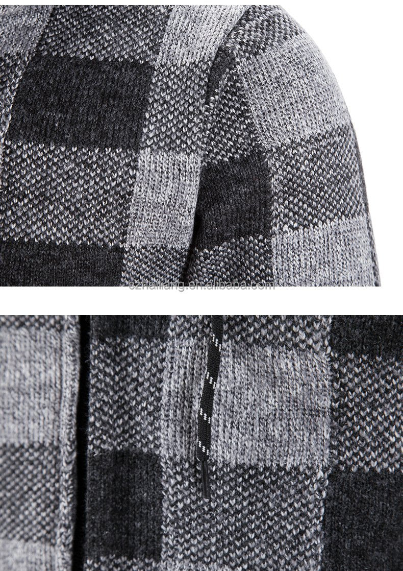 New Winter Plus Size Men's Sweater Custom Cardigan Jacket Men's Clothing Full Zip Wool Hoodie Sweater