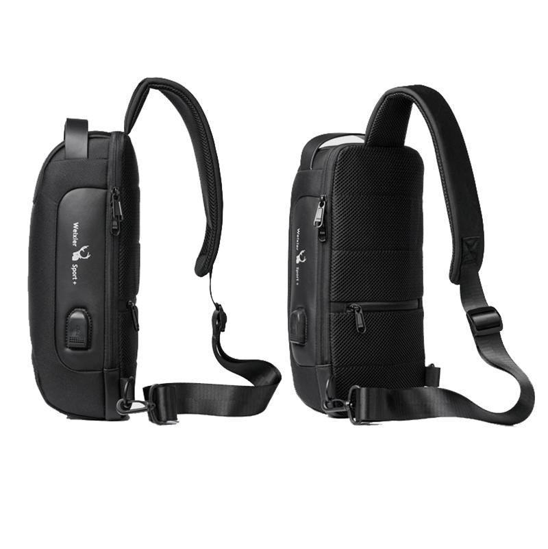 Anti-theft Men's Chest Bag Good Shape Beautiful Waterproof USB Rechargeable Crossbody Bag
