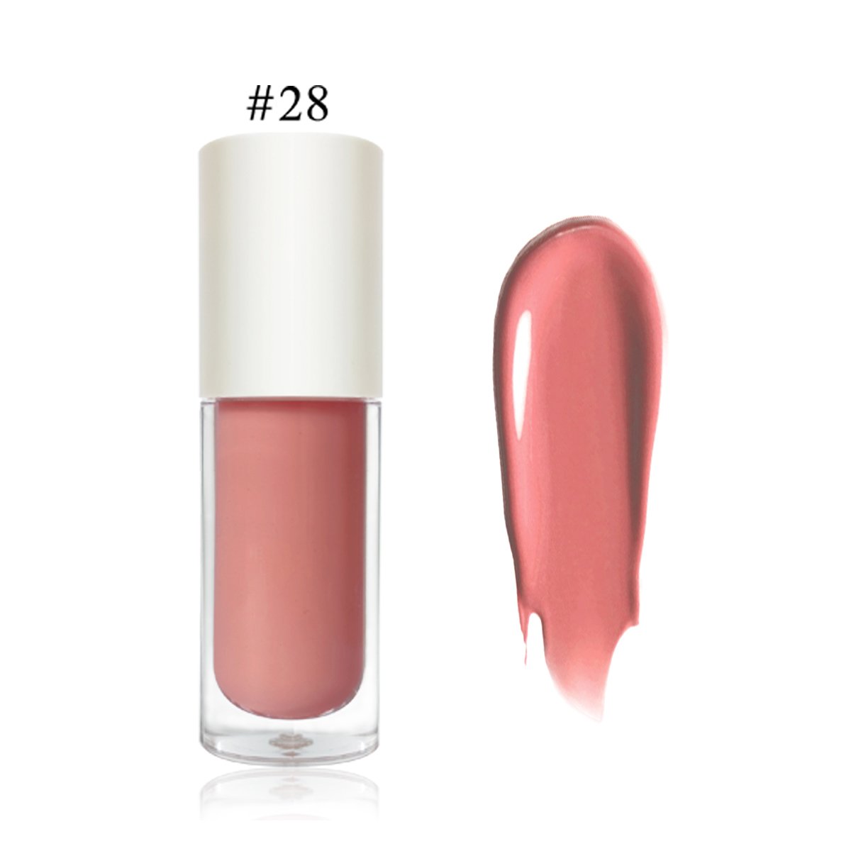 Wholesale Vegan Cosmetics Pink Transparent Nude Lip Gloss Supplier Custom Trademark Sequins Lip Gloss Private Label Lip Gloss