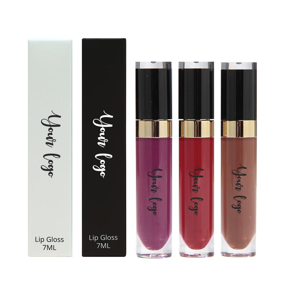 Customized logo OEM odm wholesale matte lipstick gloss lip gloss clear finish cruelty free glitter lip gloss set