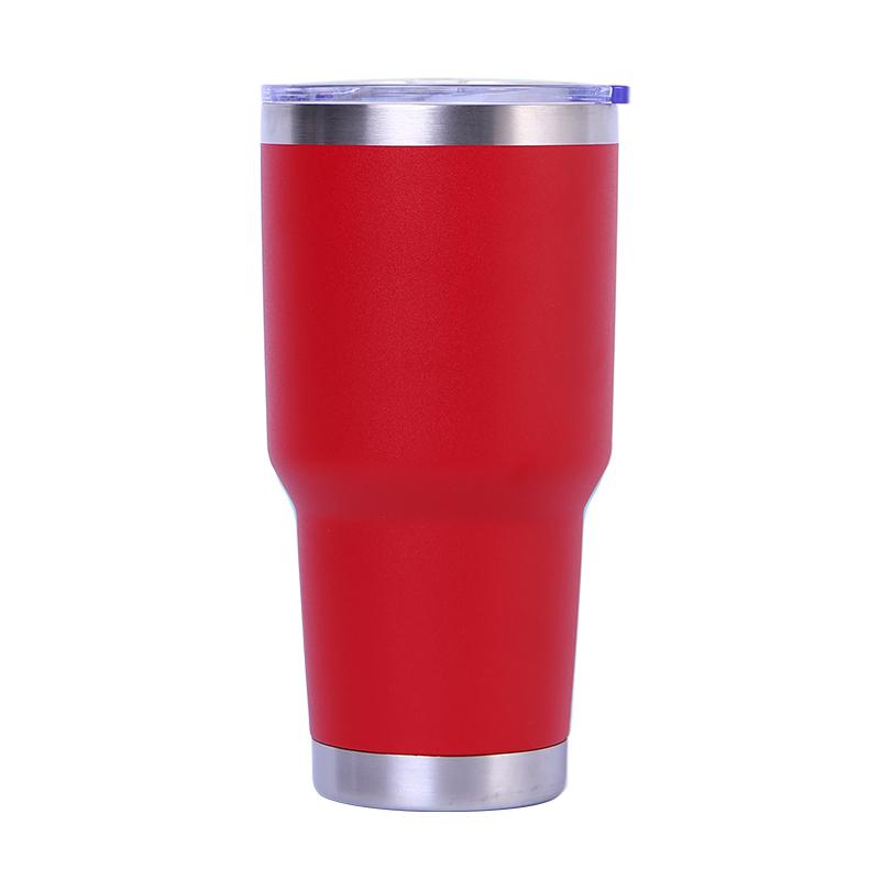Custom Logo Powder Coated Metal Cup Double Wall Vacuum Insulated Stainless Steel 20 Oz 30 Oz Car Tumbler Cup Travel Coffee Mug