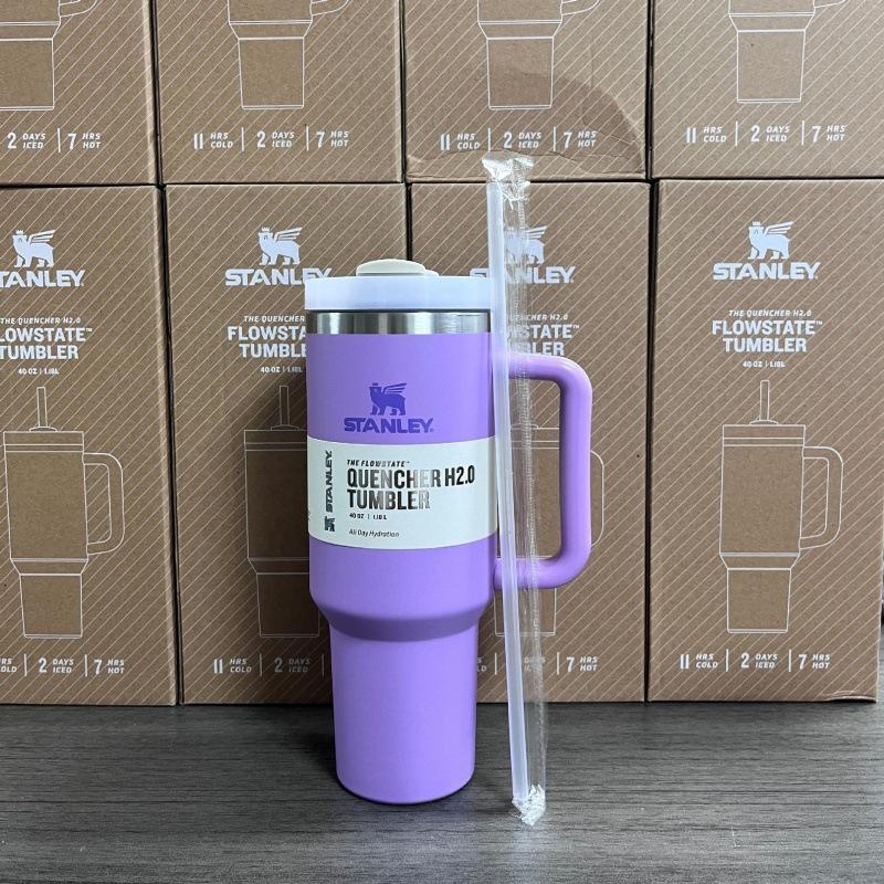Factory Price 40 Oz Double Wall Vacuum Insulation Thermos Cup With Handle Lid Stainless Steel Car Thermos Cup Straw Coffee Cup Bottle