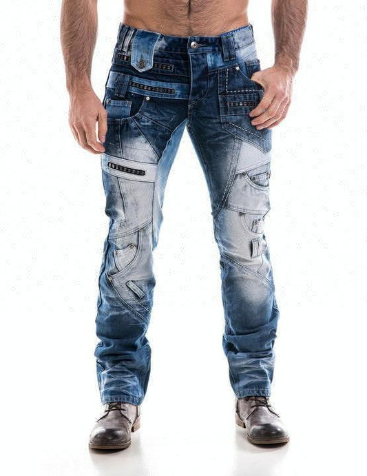 Royal Wolf Denim Manufacturer 2017 European Italian Style Jeans Men Slim Rock Gothic Denim Jeans