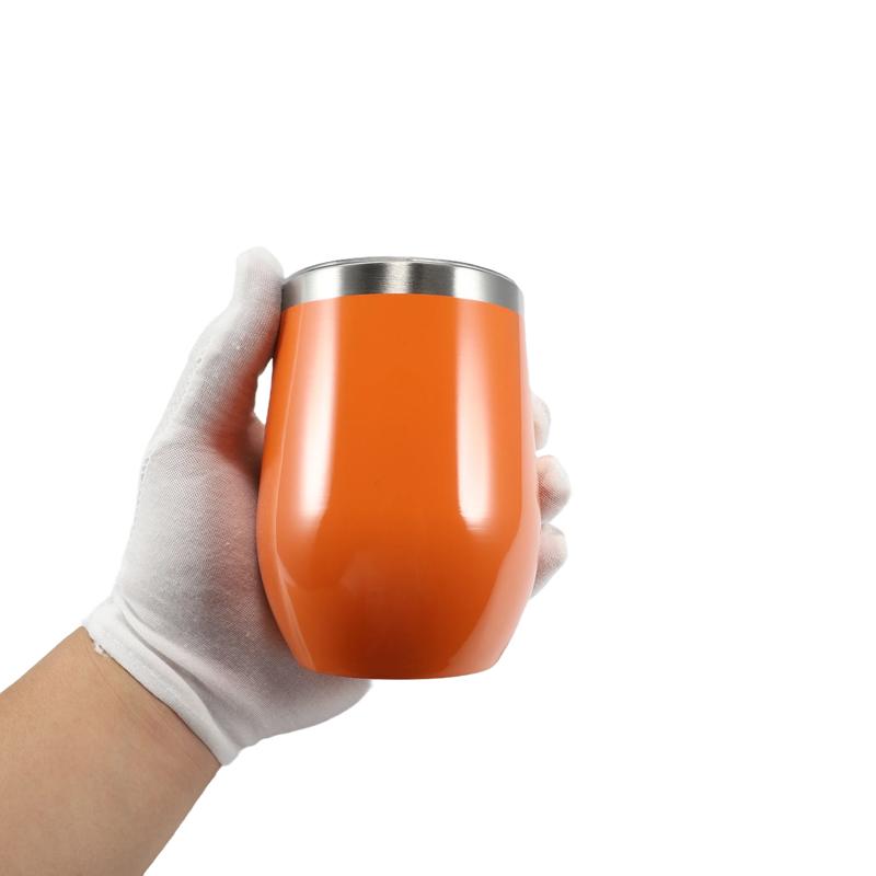 OEM/ODM 12oz Egg Shape Double Wall Stainless Steel Vacuum Cup Hot Travel Coffee Wine Cup Insulated Wine Cup