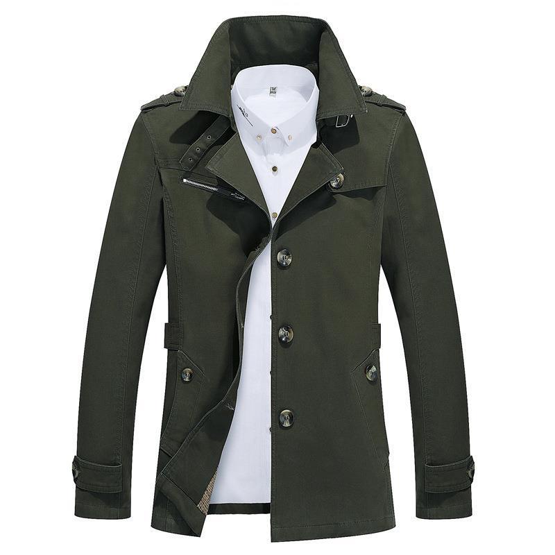 Autumn 2022 Casual Coat Long-sleeved Windproof Slim-fit Handsome Solid Color Men's Coat