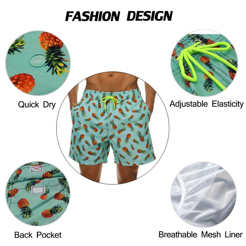 High Quality Custom 4-way Stretch Sublimation Printed Beach Shorts With Zipper Pocket Women's Men's Swimming Trunks