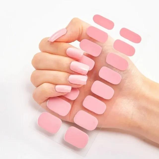 Waterproof Nail Gel Sticker Decal Semi-cured UV Lamp Gel Nail Sticker With UV Lamp, Durable