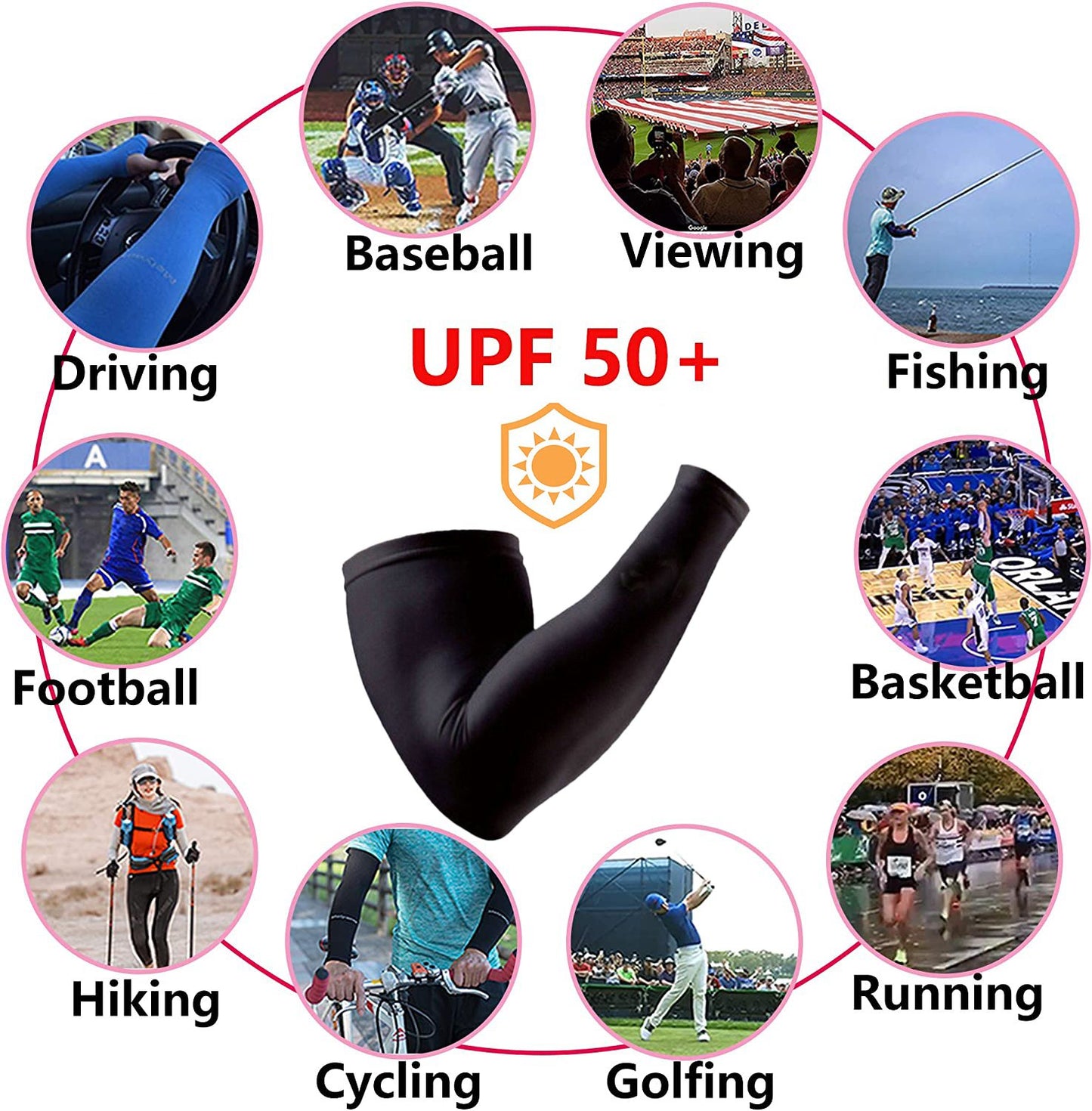 Customized Logo UV Sunscreen Cooling Compression Sports Arm Cover Riding Fishing Harness Sublimation Blank Arm Cover