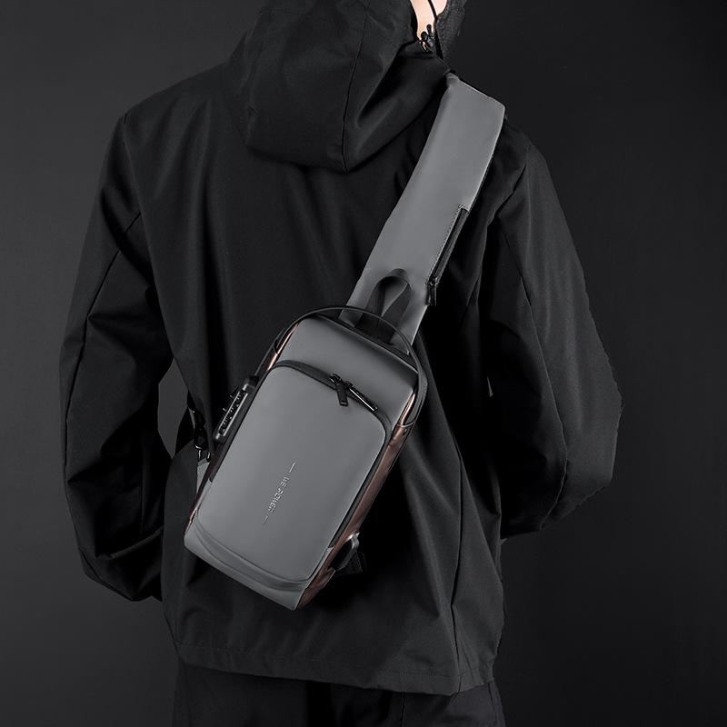 Hot Sale Crossbody Bag Chest Bag With USB And Password Lock Anti-theft Shoulder Bag Fashion Sling Bag Waterproof Custom Logo Men