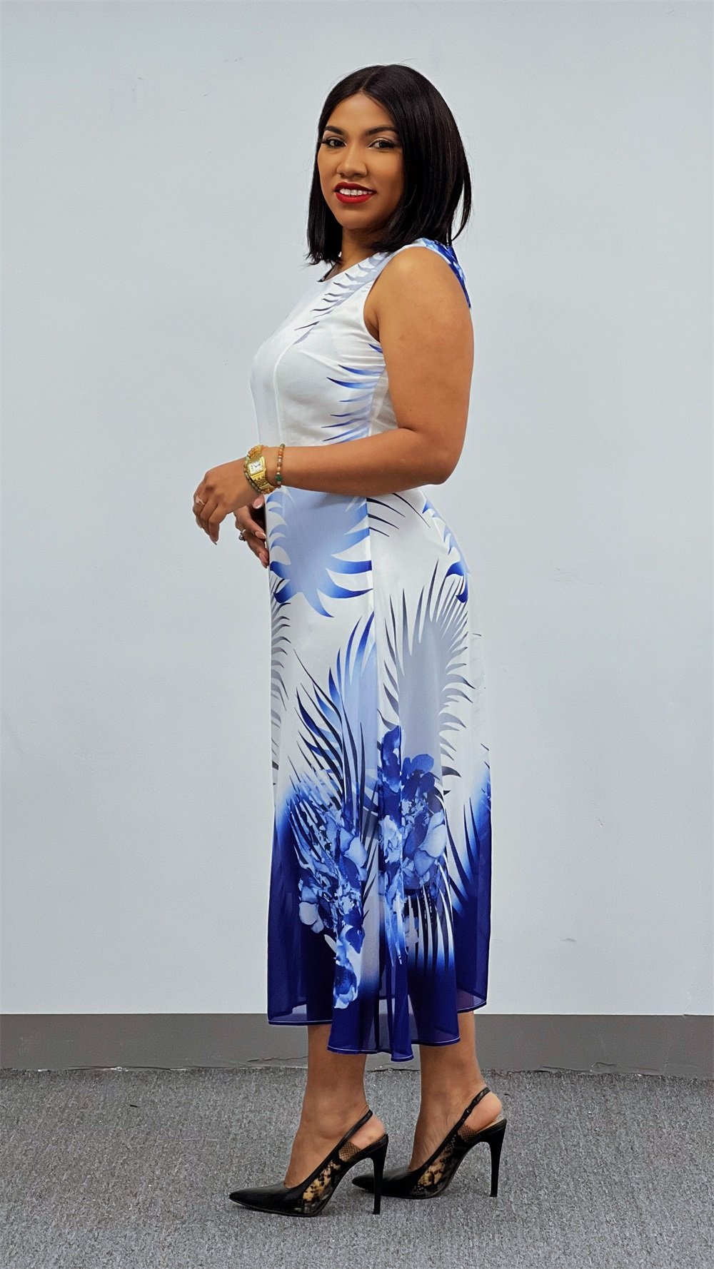 Women's Spring And Summer New Two-piece Long-sleeved Round Neck Tight Plus Size Office Gown