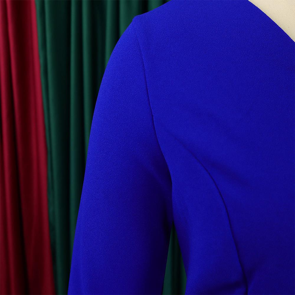 Custom Summer Women's Elegant 3 Quarter Sleeve Women Office Dress Pleated African Women's Clothing