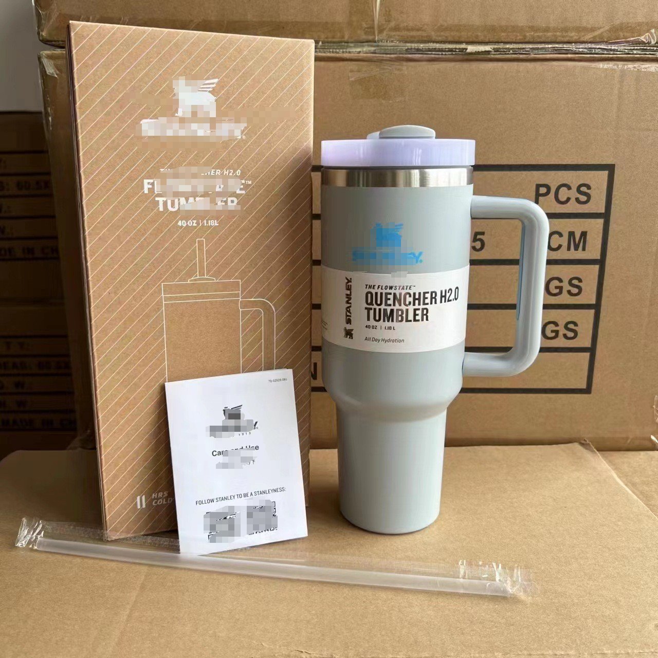 Factory Price 40 Oz Double Wall Vacuum Insulation Thermos Cup With Handle Lid Stainless Steel Car Thermos Cup Straw Coffee Cup Bottle