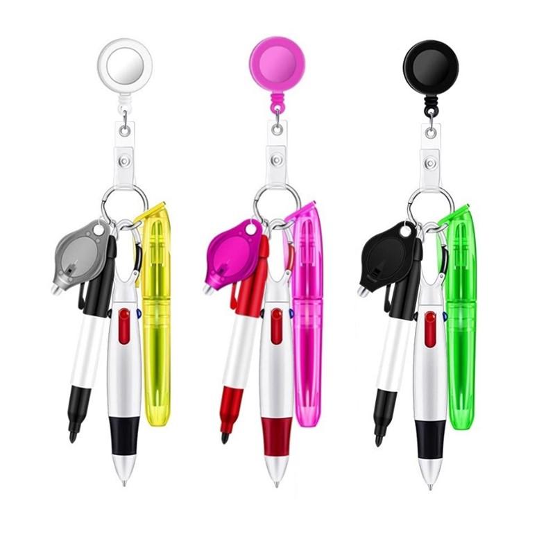 Assemble Multi-function Nurse Pen Set Clip Badge Holder Retractable Custom Nurse Pen Badge Reel Nurse Doctor Gift