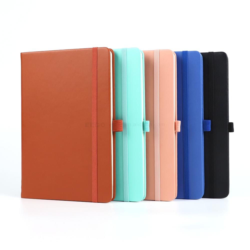 High Quality Business Office Lining Personalized Printing Notebook PU Leather Customized A5 Hardcover Journal Notebook With Logo