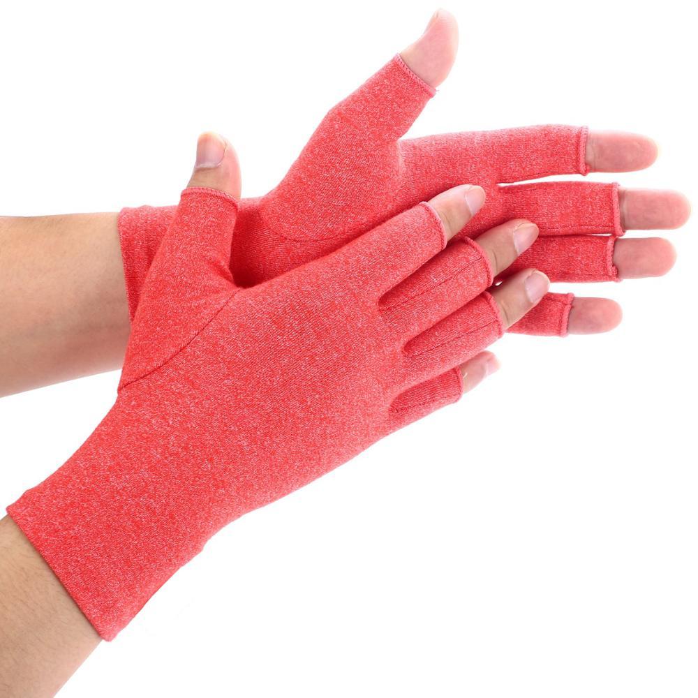Colorful Stretch Soft Cotton Spandex Anti-Arthritis No-finger Compression Gloves