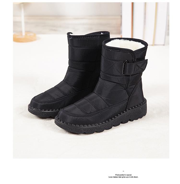 Customized Winter Warm Waterproof Casual Shoes Boots Women's Plus Size Fur Snow Boots Women's Cloth-covered Snow Boots