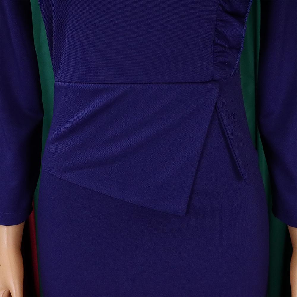 Spring And Autumn New Fashion Women's Long-sleeved O-collar Slim-fit Vestibule Office Women A- Line Pencil Skirt