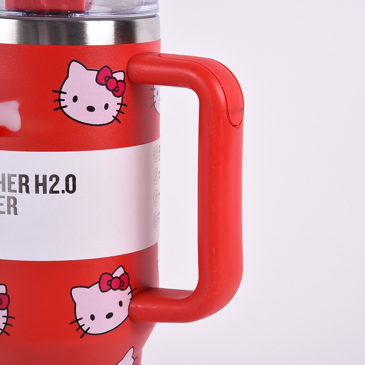 40 Oz KT Cat Print Tumbler Cartoon Water Cup Straw 304 Stainless Steel Double Wall Vacuum Insulated Logo Coffee Travel