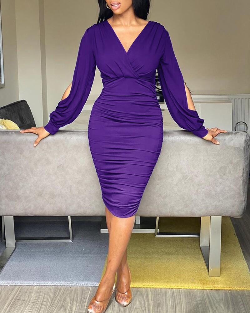 Multi Size Custom Hip Fit Dress Xs S M L Xl 2xl 3xl Long Dress Women Office Long Sleeve Dress