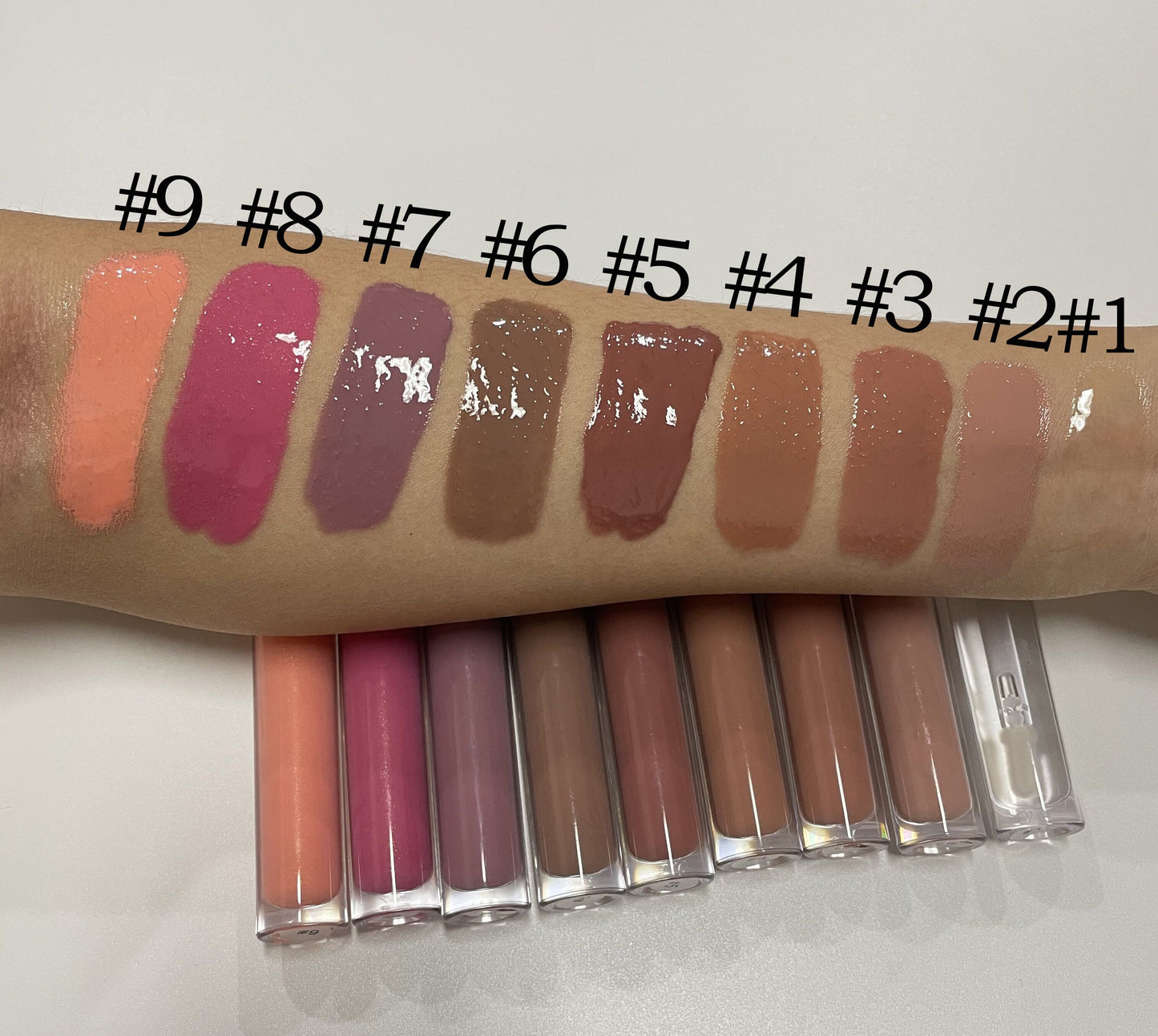 Custom Plump Gloss Lip Gloss Nude Brown Lip Gloss Transparent Glitter Lip Gloss Private Label