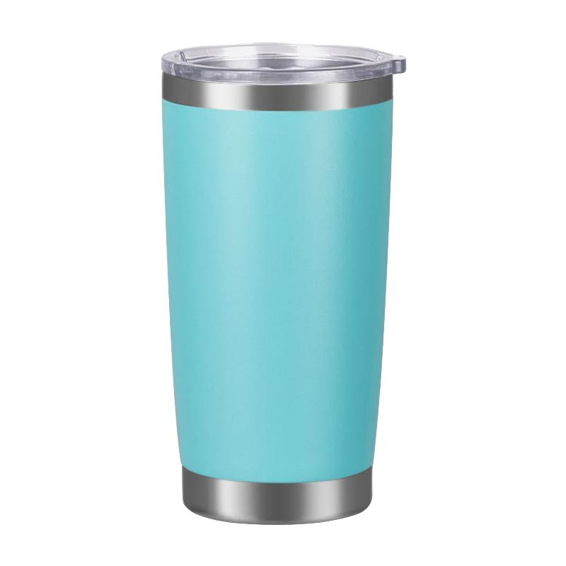 Custom Logo Double Wall 18/8 Stainless Steel 20 Oz Tumbler Travel Mug 20 Oz Powder Coated Coffee Mug Tumbler With Lid And Straw