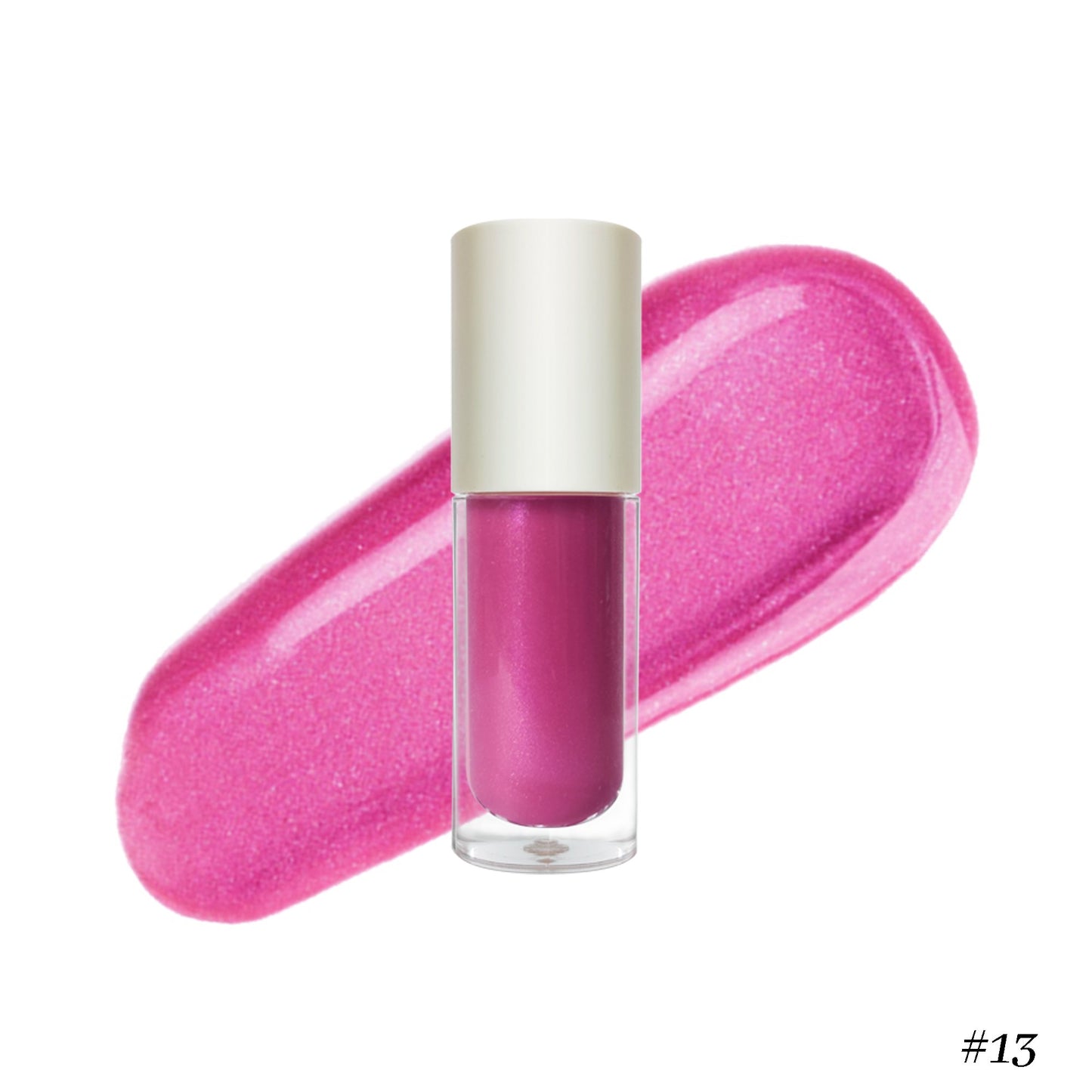 Wholesale Vegan Cosmetics Pink Transparent Nude Lip Gloss Supplier Custom Trademark Sequins Lip Gloss Private Label Lip Gloss