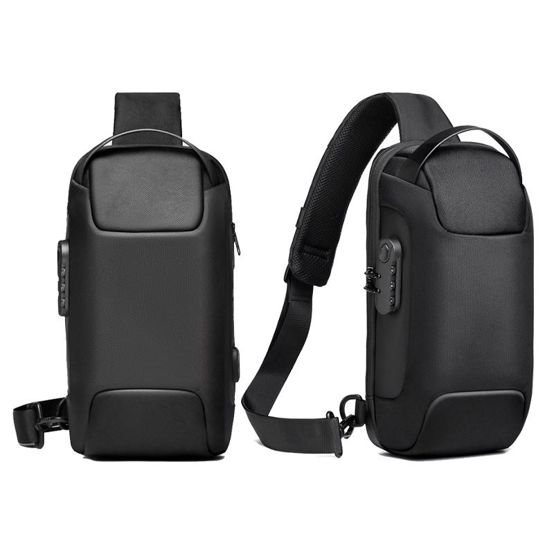 Anti-theft Men's Chest Bag Good Shape Beautiful Waterproof USB Rechargeable Crossbody Bag