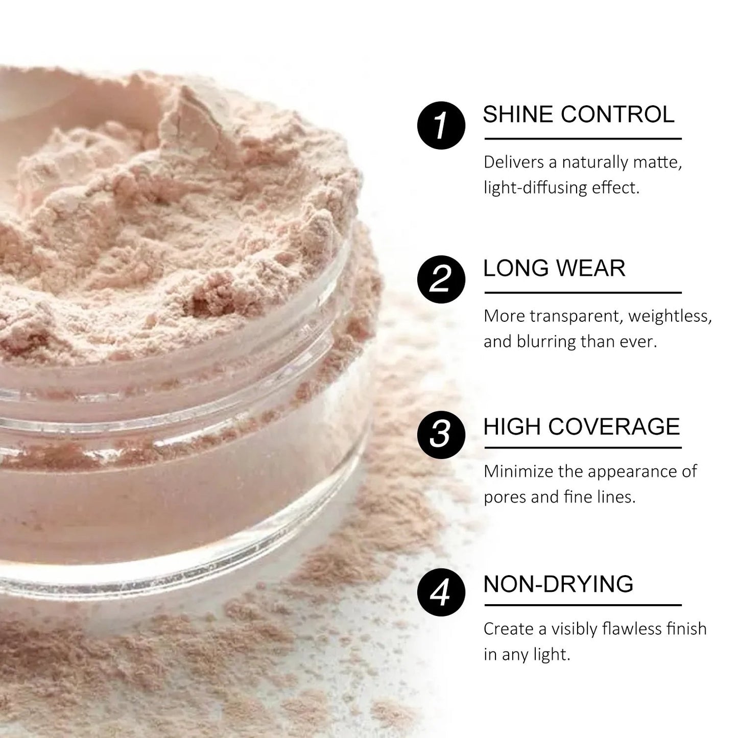 Low MOQ Matte Waterproof Cosmetic Makeup Private Label Vegetarian Pink Loose Style Powder