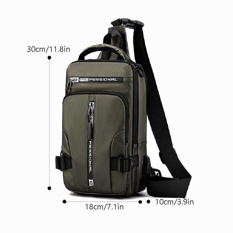 Custom Logo Men's Fashionable Lightweight Casual Business Portable Office Multi-Pocket Chest Bag Shoulder Bag