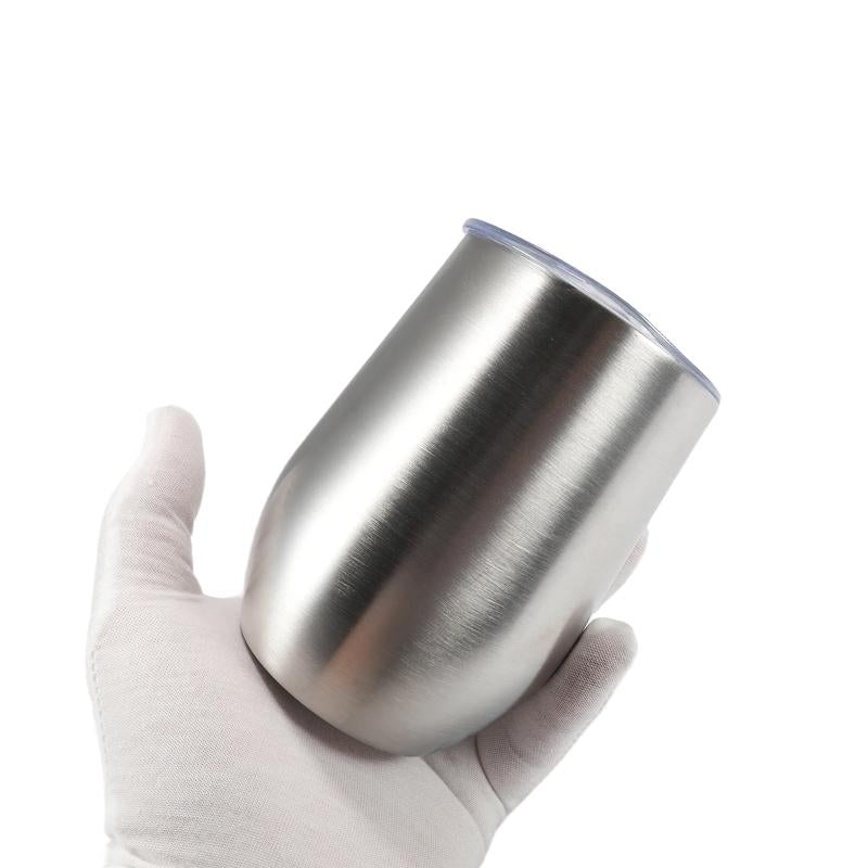 OEM/ODM 12oz Egg Shape Double Wall Stainless Steel Vacuum Cup Hot Travel Coffee Wine Cup Insulated Wine Cup