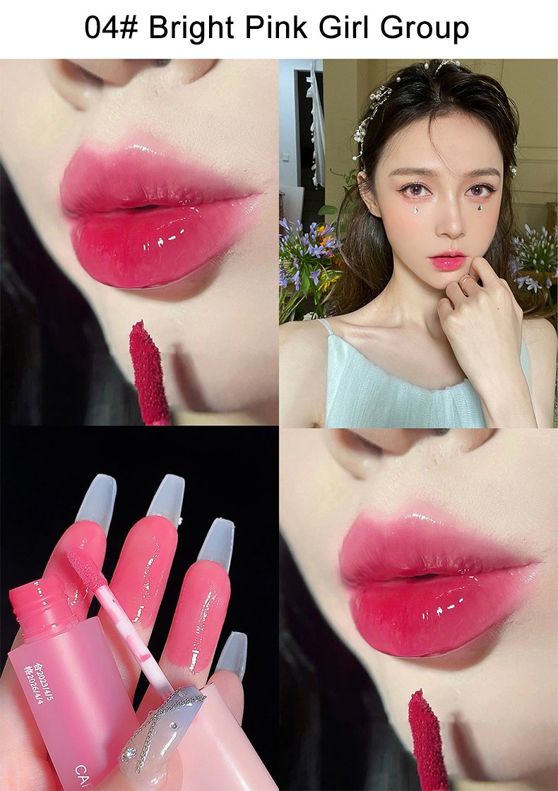 High Coloring Cute Lip Gloss 6-piece Set Heart-shaped Pink Lip Gloss Vivid Juicy Gloss Finishing Cappuvini Mirror Moisturizing Glaze Color