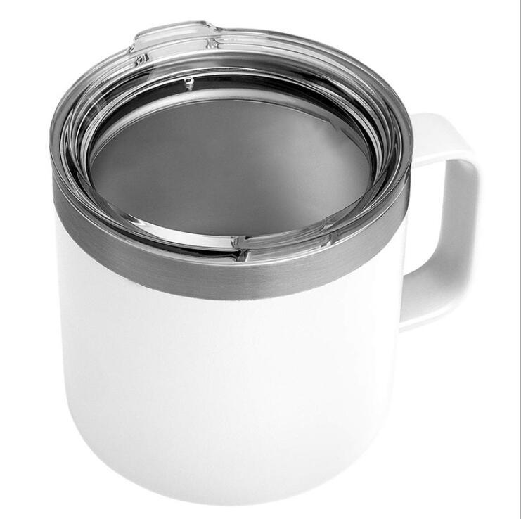 Custom Logo Camping Travel Double Wall 12 Oz 14 Oz Stainless Steel Cup Insulated Coffee Cup With Handle