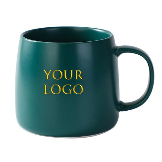 Custom 15 Oz Matte Ceramic Coffee Cup Wholesale Large Porcelain Drink Personalized Christmas Cup With Logo Printed Tea Cup