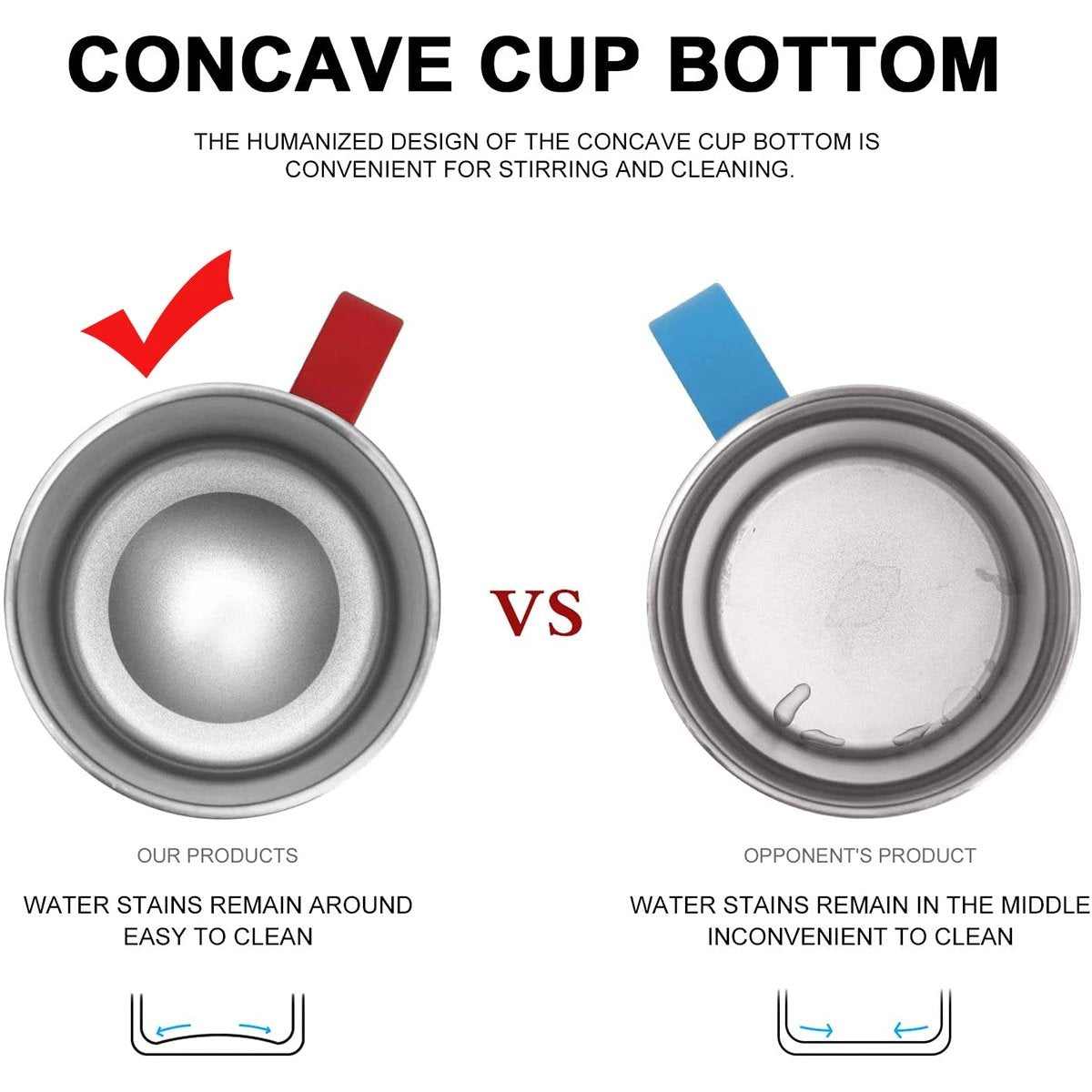 Custom Logo 12 Oz 14 Oz Powder Coated Insulated Stainless Steel Coffee Cup Handle Double Wall Vacuum Insulated Coffee Cup With Lid