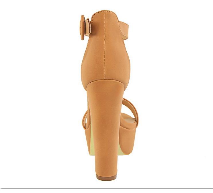 Busy Girl DS3007 Fashion Thick Heel Suede Open Toe Single Strap Sexual Shoes Women Thick Sole Sandals