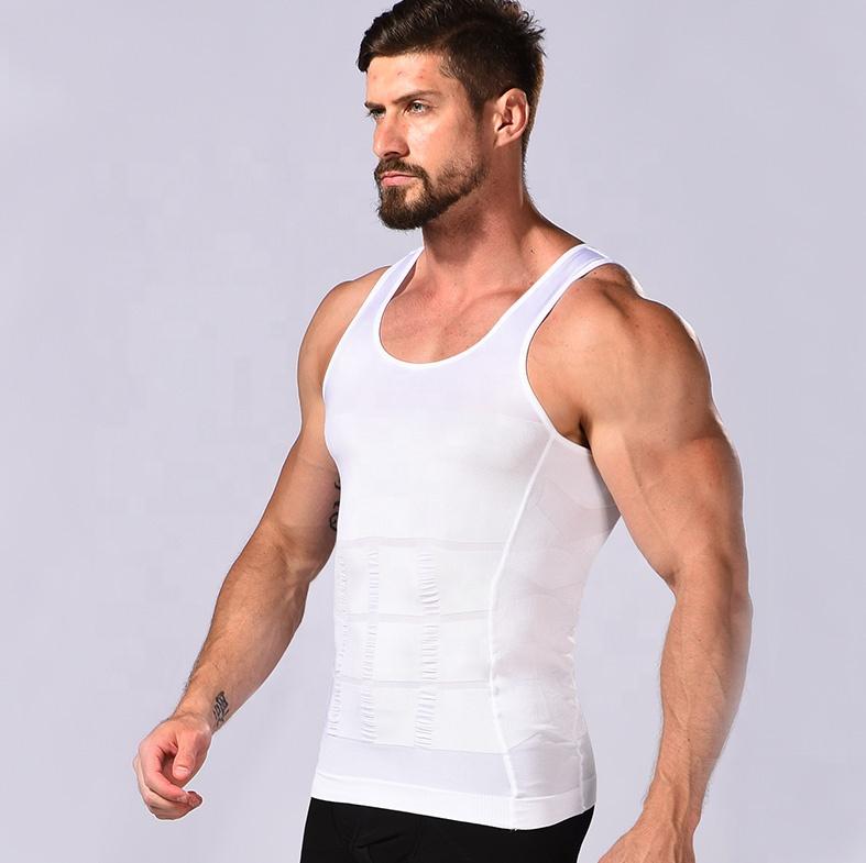 Newest Hot Sale Cheap White Body Shaping Underwear Vest Slim Body Shaping Men's Vest